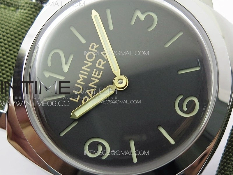 PAM606 Q "Hong Kong" HWF Black Dial on Green Nylon Strap P.3000 Super Clone